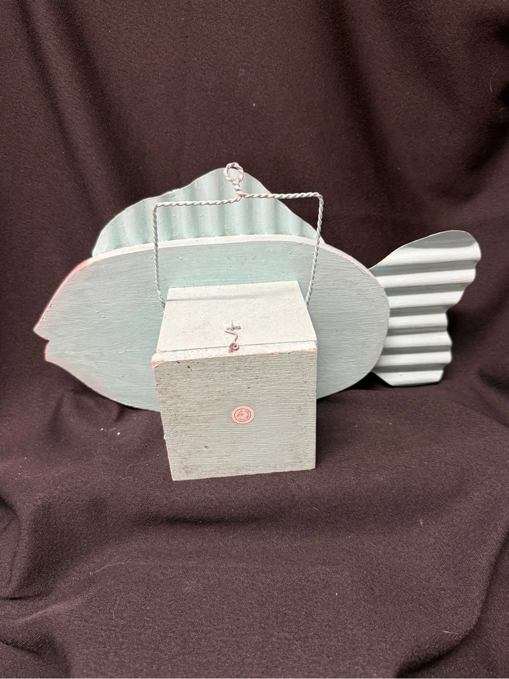 Birdhouse Handpainted Decorative Fish - Pink, Green, Purple Dots